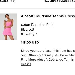 Alo alosoft Court Side Tennis Dress in Paradise Pink